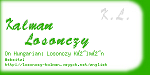 kalman losonczy business card